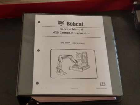 Bobcat 425 Compact Excavator Service Manual, S/N A1HW11001 & Up