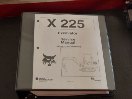 Bobcat X 225 Excavator Service Manual, S/N 508311001â€“508311999