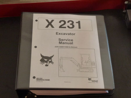 Bobcat X231 Excavator Service Manual, S/N 508911999 & Below