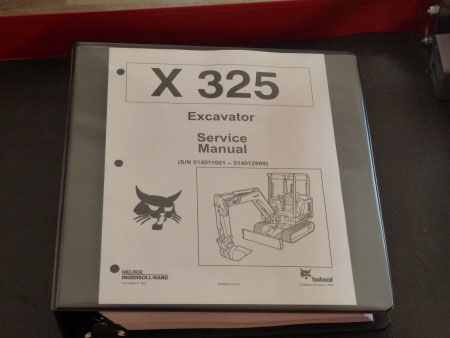 Bobcat X 325 Excavator Service Manual, S/N 514011001 514012999
