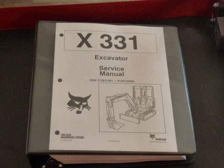 Bobcat X 331 Excavator Service Manual, S/N 512911001 512912999