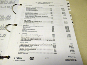 Case 580E/580 Super E Loader Backhoe Service Manual