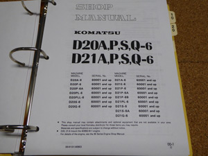 Komatsu D20/A/P/S/Q-6, D21A/P/S/Q-6 Dozer Service Shop Manual