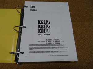 Komatsu D32E/P-1, D38E/P-1, D39E/P-1 Dozer Service Shop Manual