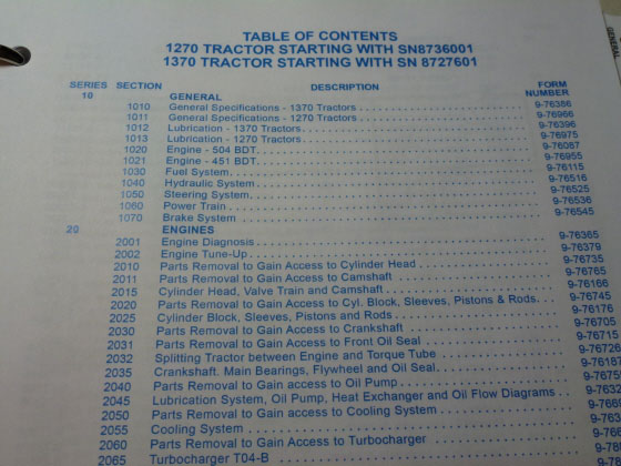 Case 1270/1370 Tractor Service Manual Repair Shop Book NEW with Binder
