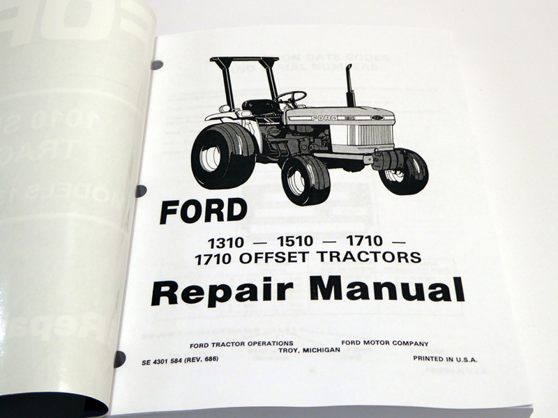 Ford 1310, 1510, 1710 Tractor Service Manual Repair Shop Book
